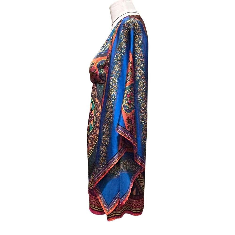 Flying Tomato Flair Long Sleeve Boho Dress-Mini-Paisley-Size Small-V Neck - Picture 3 of 7